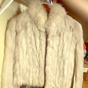 Vintage Silver fox fur driving jacket